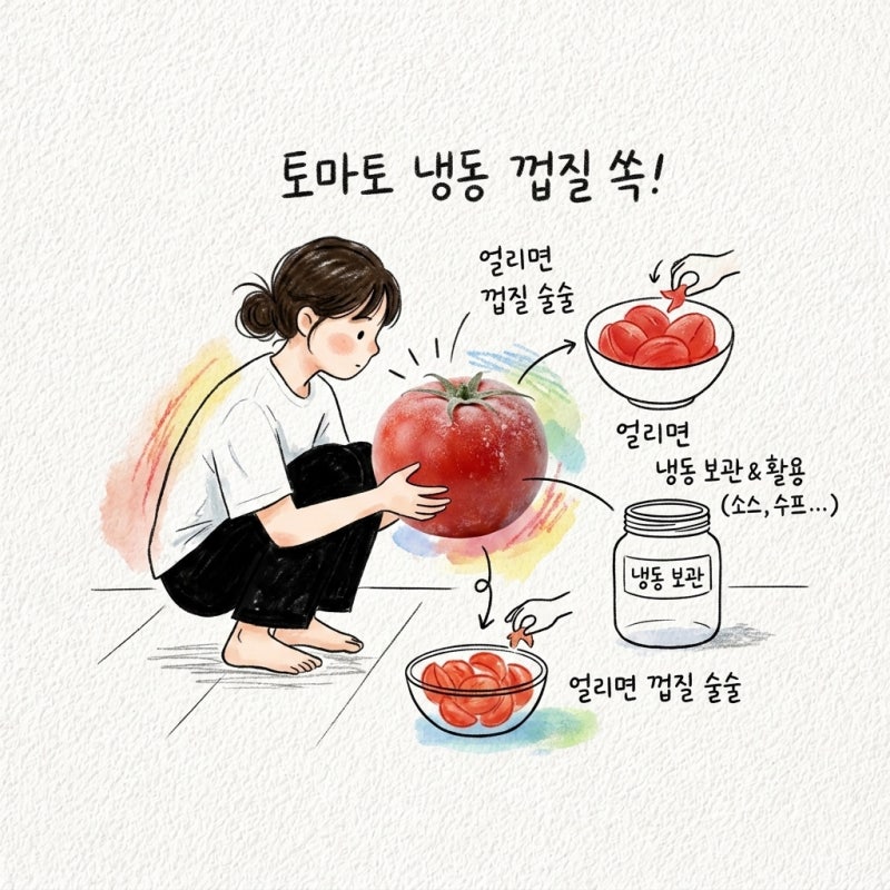 토마토는 얼리면 껍질이 저절로 벗겨짐 냉동 보관법과 활용 정리