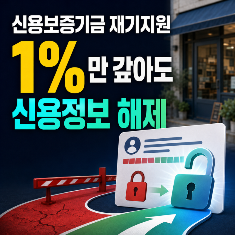 신용보증기금 재기지원 캠페인, 1%만 갚아도 신용정보 해제