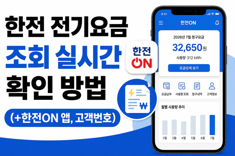 한전 전기요금 조회 실시간 확인 방법(+한전ON 앱, 고객번호)
