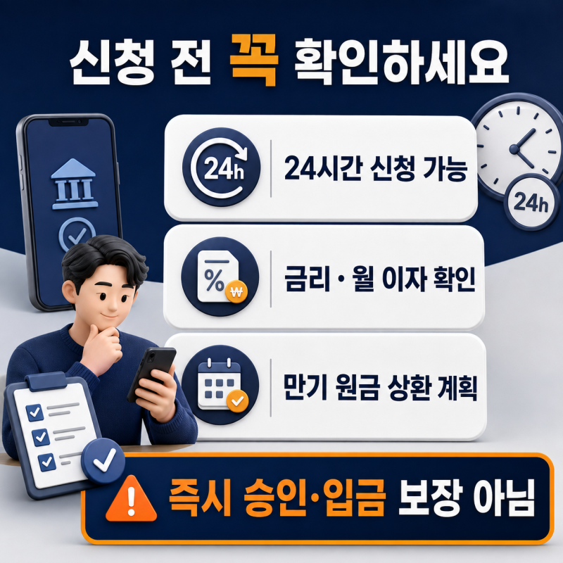 휴일 주말 야간 24시간 모바일 500만원 대출 방법, OK저축은행 마이너스OK론 신청 조건