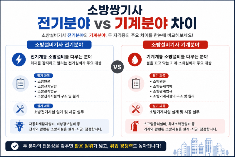 소방쌍기사 자격증, 전기 기계 차이와 취득 순서 난이도 총정리