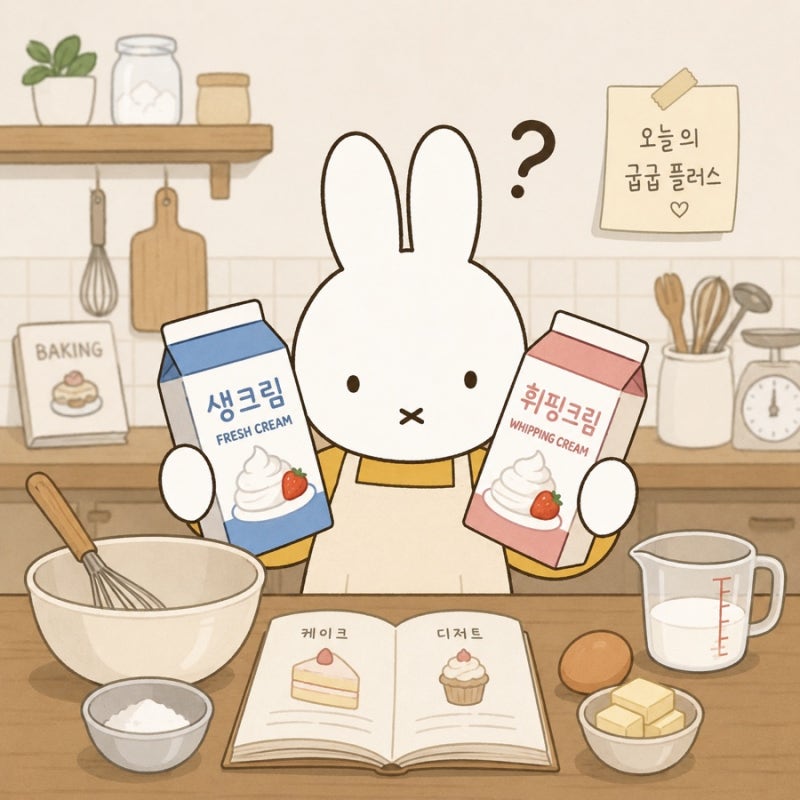 생크림과 휘핑크림의 차이(실제비교 & 추천) : 굽굽플러스
