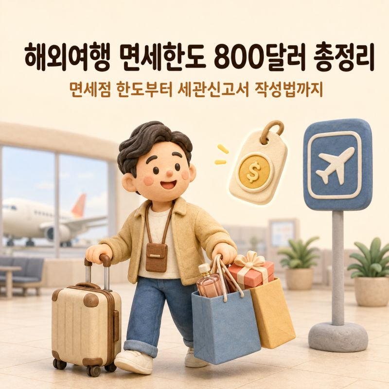 해외여행 면세한도 800달러 총정리｜면세점 한도부터 입국 세관신고서 작성법까지