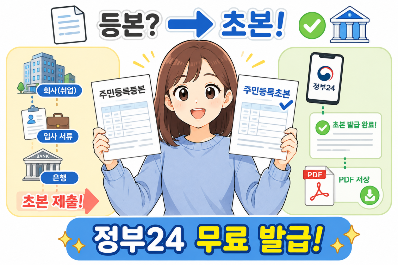주민등록초본 인터넷 발급 방법! 정부24 무료 발급 및 주소변동·병역사항 선택 총정리