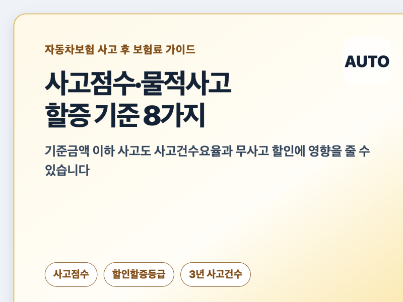 자동차보험 사고 할증·사고점수·물적사고 기준 8가지