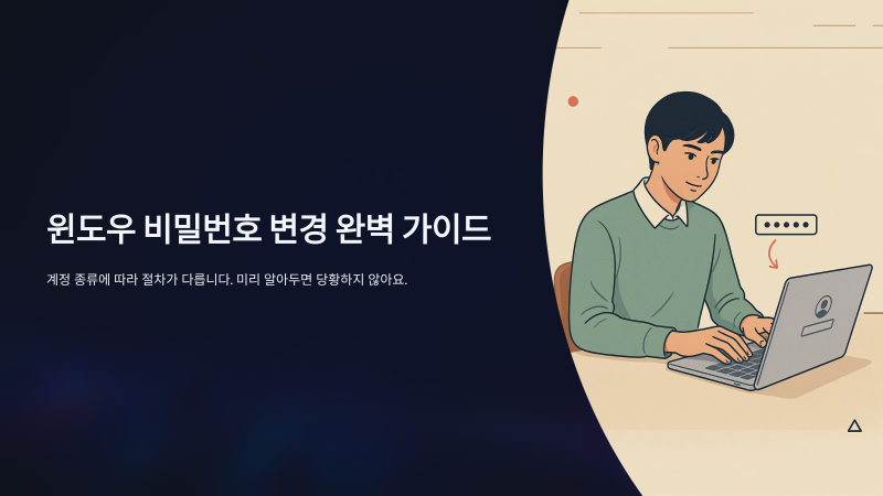 윈도우 비밀번호 변경 방법, 잊기 전에 확인하세요