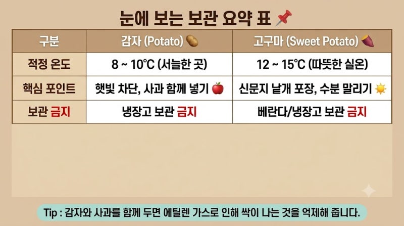 [정보/생활] 감자 고구마 싹 안 나게 오래 보관하는 방법! (feat. 절대같이 두면 안 되는 이유)