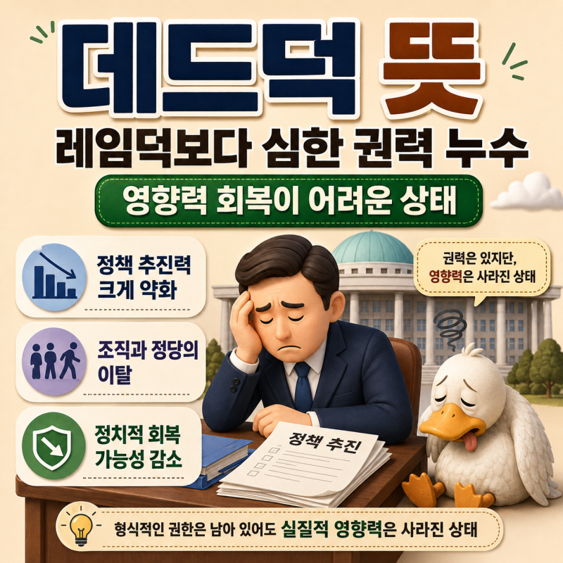 데드덕 뜻은 무엇일까? 레임덕보다 심한 권력 누수