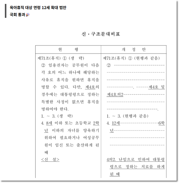 육아휴직 12세 확대! 공무원 육아휴직 대상 급여 확인