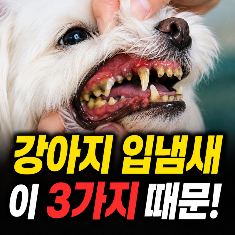 강아지 치주염 구내염 잇몸염증 원인 및 강아지입냄새 관리법