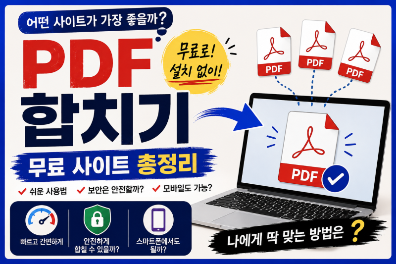 PDF 합치기 무료 사이트 추천｜iLovePDF·PDF24·알PDF 비교부터 가장 쉬운 방법까지