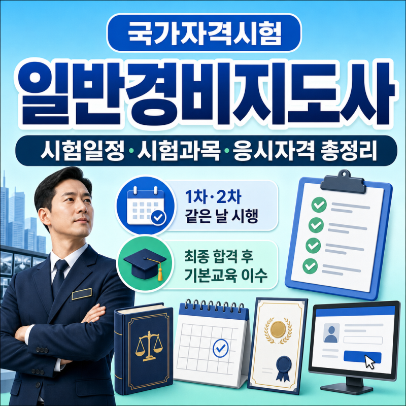 일반경비지도사 자격증 시험일정｜시험과목·응시자격 총정리
