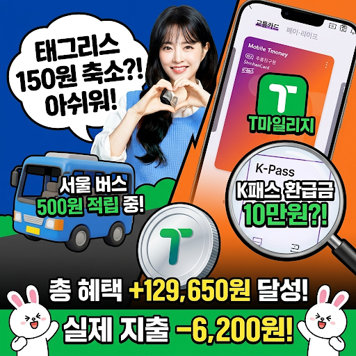 서울 인천 티머니 태그리스 K패스 10만원 환급 꿀팁