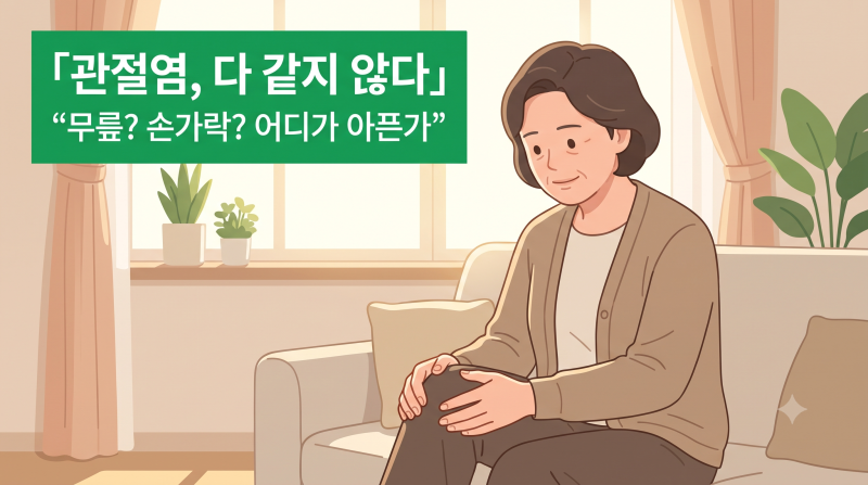관절염 종류와 증상 — 퇴행성·류마티스·통풍 구분법
