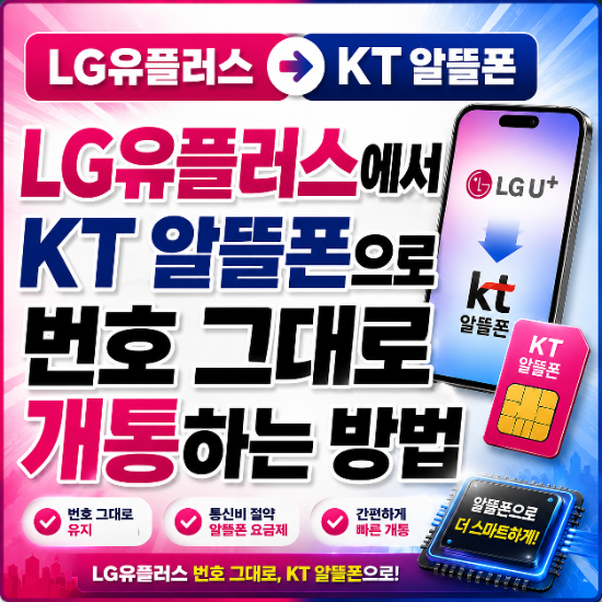 LG 유플러스에서 KT 알뜰폰으로 번호 그대로 개통하는 방법 (번호이동)