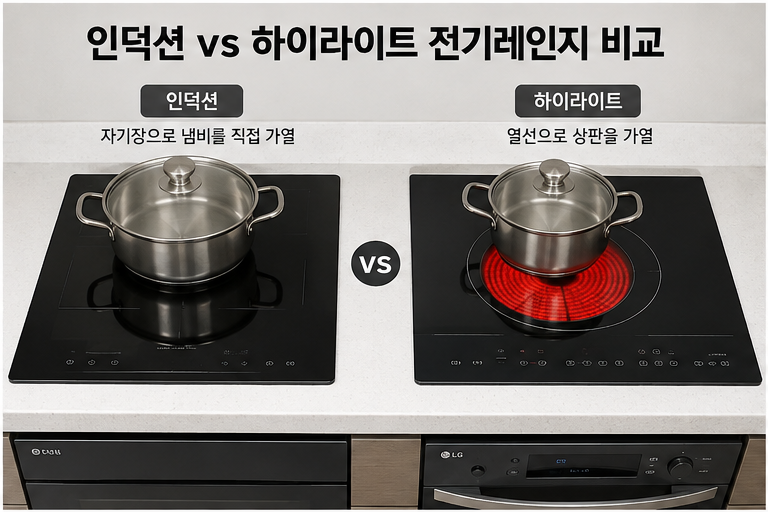 인덕션 vs 하이라이트 차이 뭐가 더 좋을까?