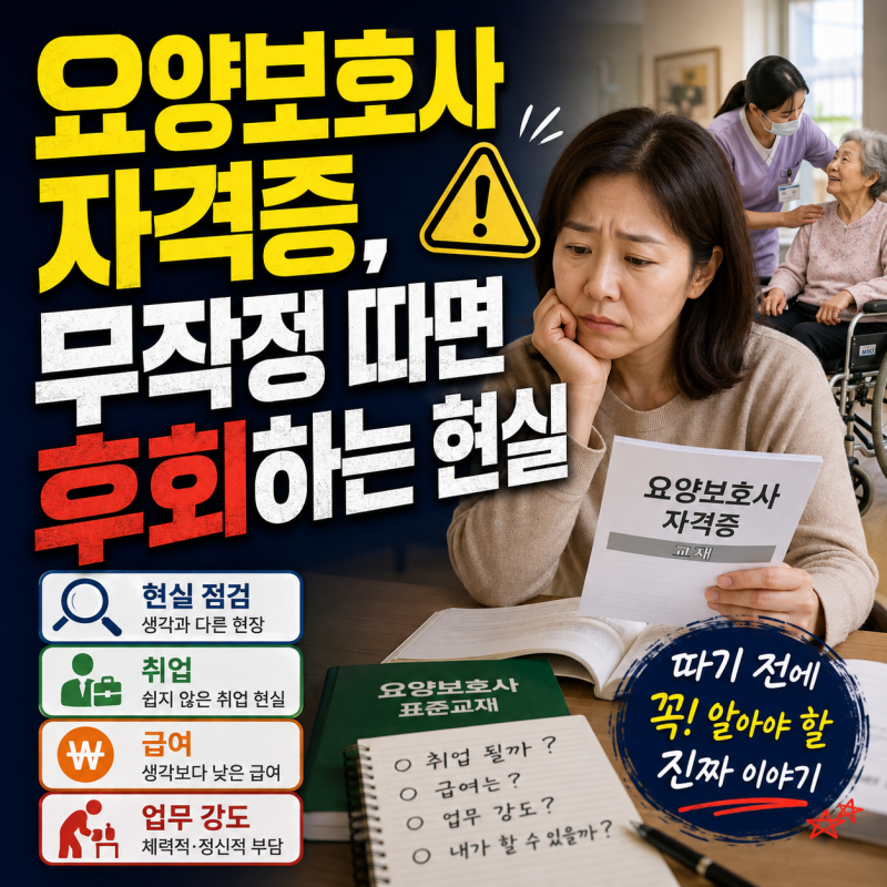 요양보호사 자격증, 무작정 따면 후회하는 현실