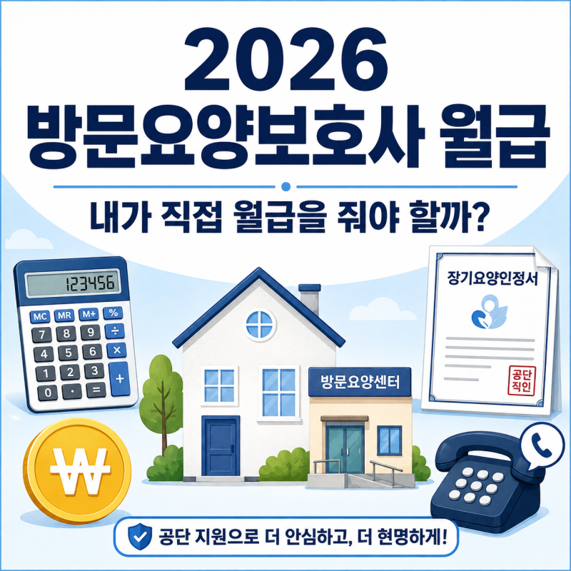 부모님 돌봄이 필요한 가족, 2026년 방문요양보호사 월급과 신청 방법, 내가 직접 월급을 줘야....