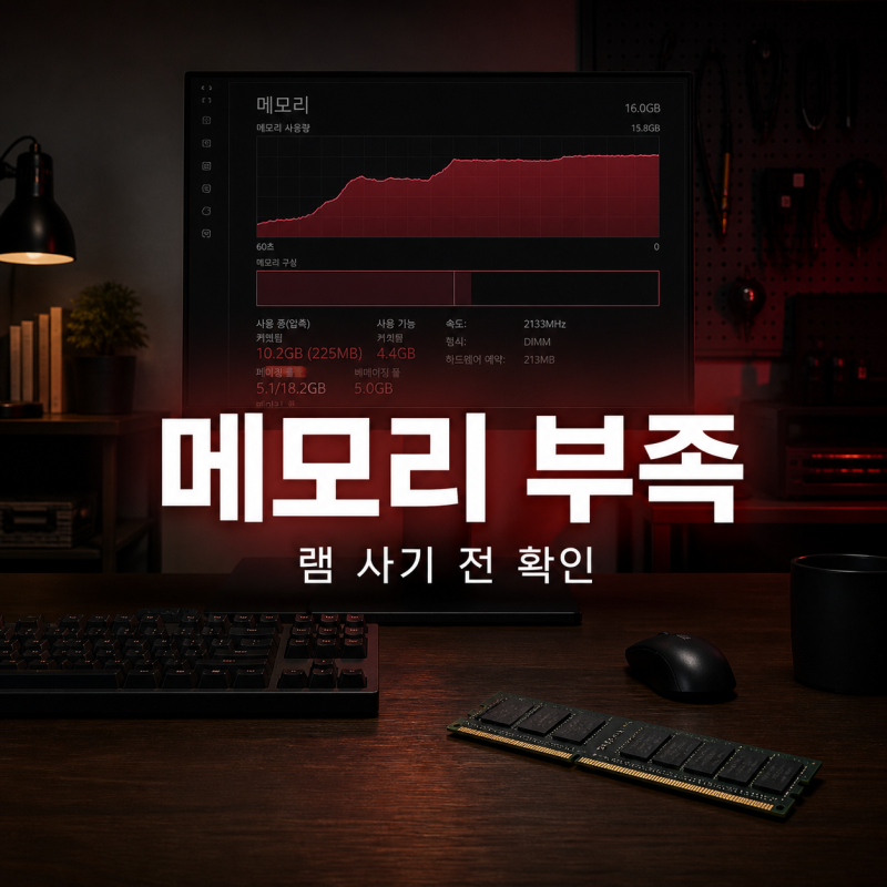 컴퓨터 메모리 부족, 저절로 꽉 차서 튕긴다면 램 사기 전에 여기부터 보세요