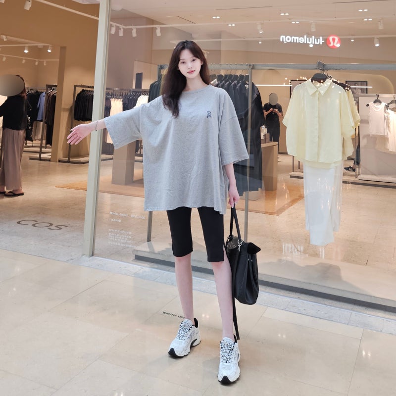 로로텐 여성빅사이즈쇼핑몰 추천! 편안하고 퀄리티 좋은 곰자수 오버핏 반팔 티셔츠