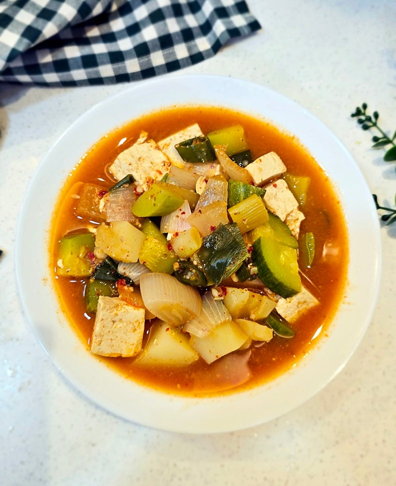 애호박 된장찌개 레시피 2인분 끓이는 법
