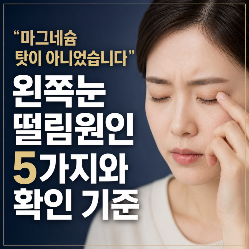 "마그네슘 탓이 아니었습니다", 왼쪽눈떨림원인 5가지와 확인 기준