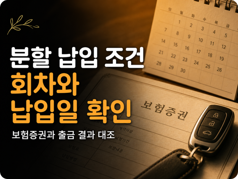 자동차보험 분할보험료를 놓쳤다면 지금 보장되는지 어디서 확인해야 할까