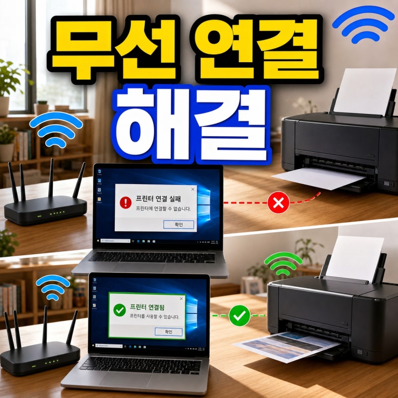 프린터 와이파이 연결방법, Windows 11 무선 연결 안됨 해결 8가지