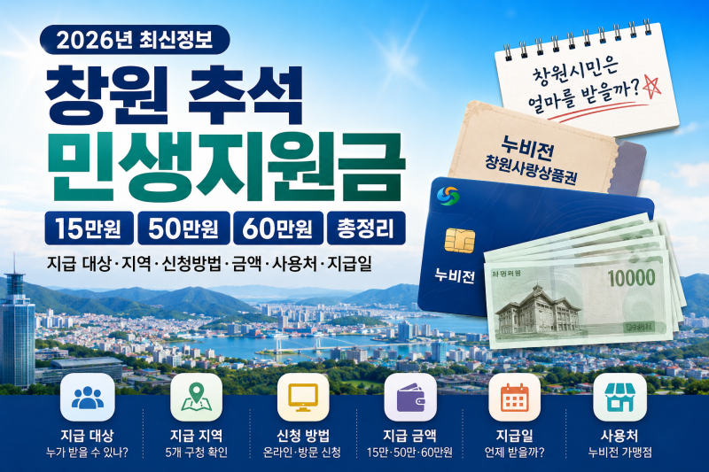 “창원도 60만원 받을까?” 2026 추석 민생지원금 지역 지급 대상 금액 신청 방법 지급 여부 총....