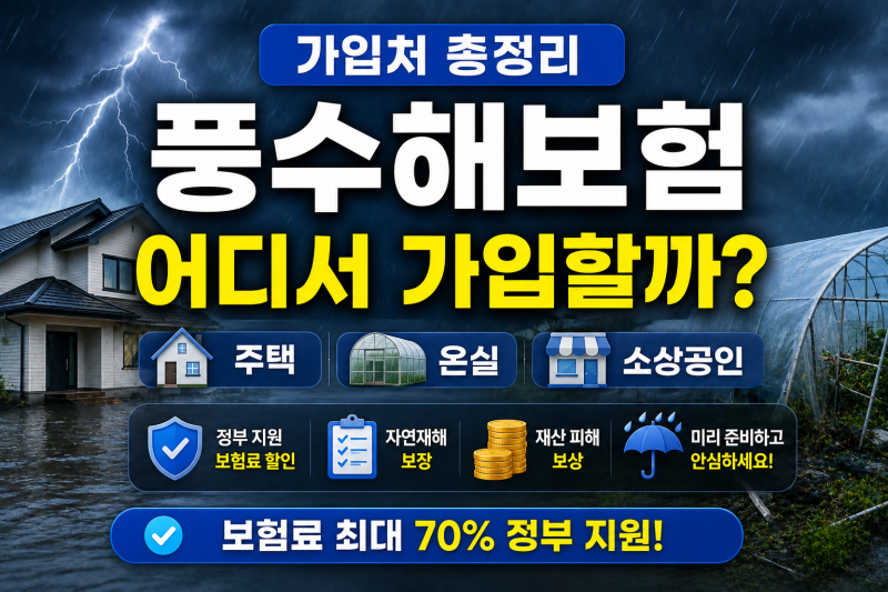 풍수해보험 가입처 총정리｜주택·온실·소상공인 어디서 가입할까?