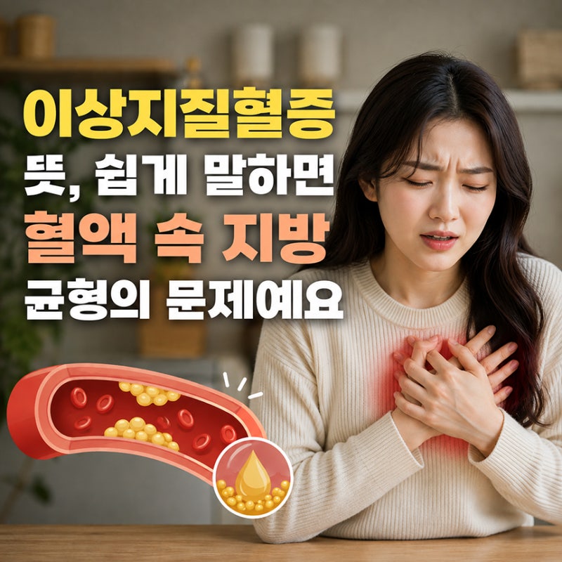 이상지질혈증뜻, 쉽게 말하면 혈액 속 지방 균형의 문제예요