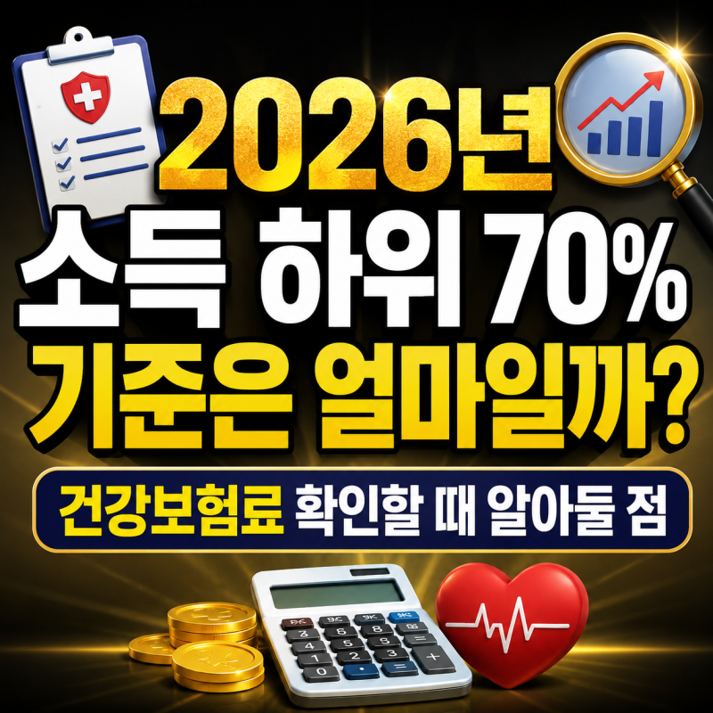 2026년 소득 하위 70% 기준은 얼마일까? 건강보험료 확인할 때 알아둘 점