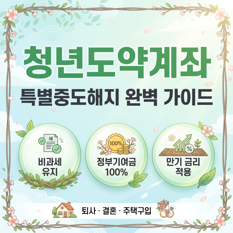 청년도약계좌 특별중도해지 사유 총정리 (생애최초 주택구입, 퇴사, 결혼)