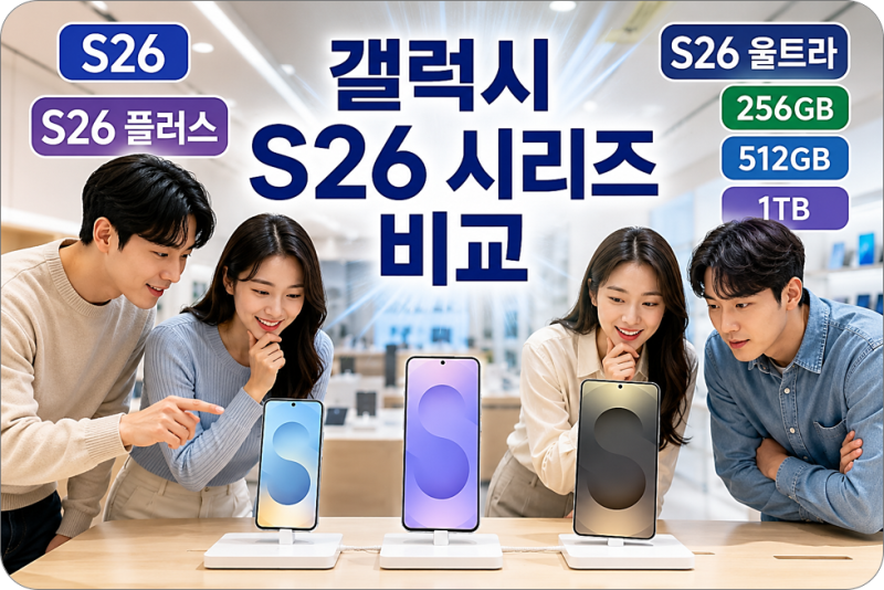 갤럭시 S26 살 사람 꼭 보세요, S26·플러스·울트라 7개 제품 비교