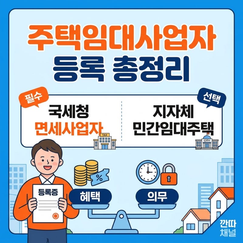 주택임대사업자 혜택 민간임대주택 국세청 면세사업자 등록 차이 등록하는 법 총정리