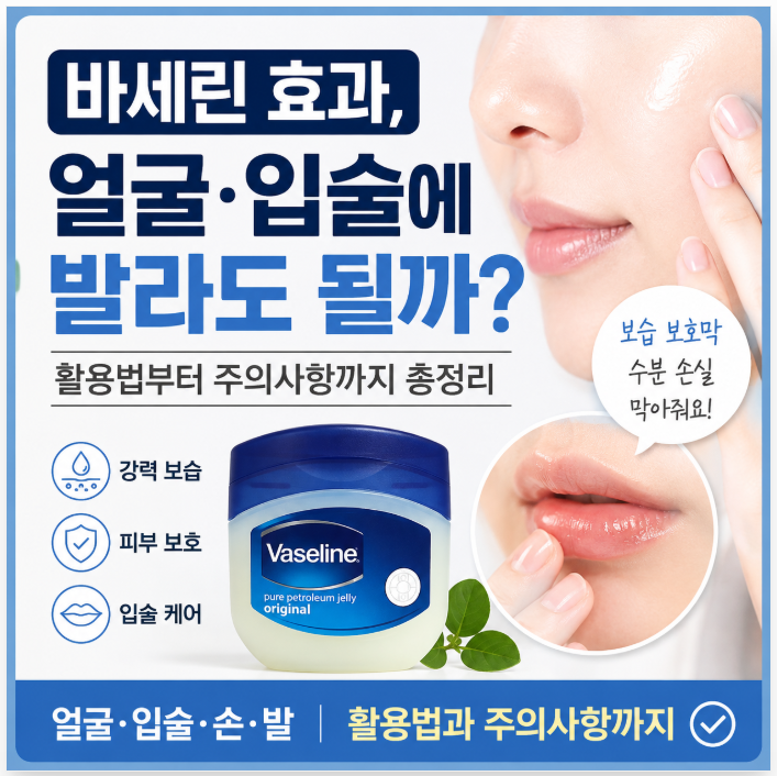바세린 효과, 얼굴·입술에 발라도 될까? 활용법부터 주의사항까지 총정리