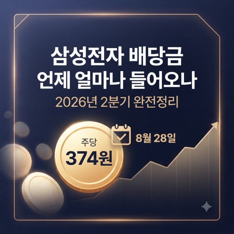 삼성전자 배당금 언제 얼마나 들어오나, 2026년 2분기 완전정리