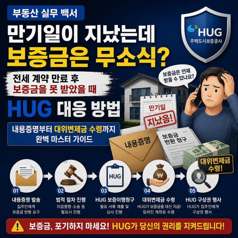 '전세 계약 만료 후 보증금을 못 받았을 때 HUG 대응 방법' 내용증명부터 대위변제금 수령까지....