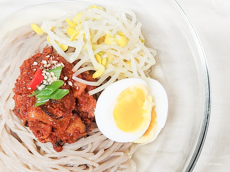 표고버섯 비빔 막국수 만들기, 표고버섯 국수 양념 비빔국수 냉면 레시피