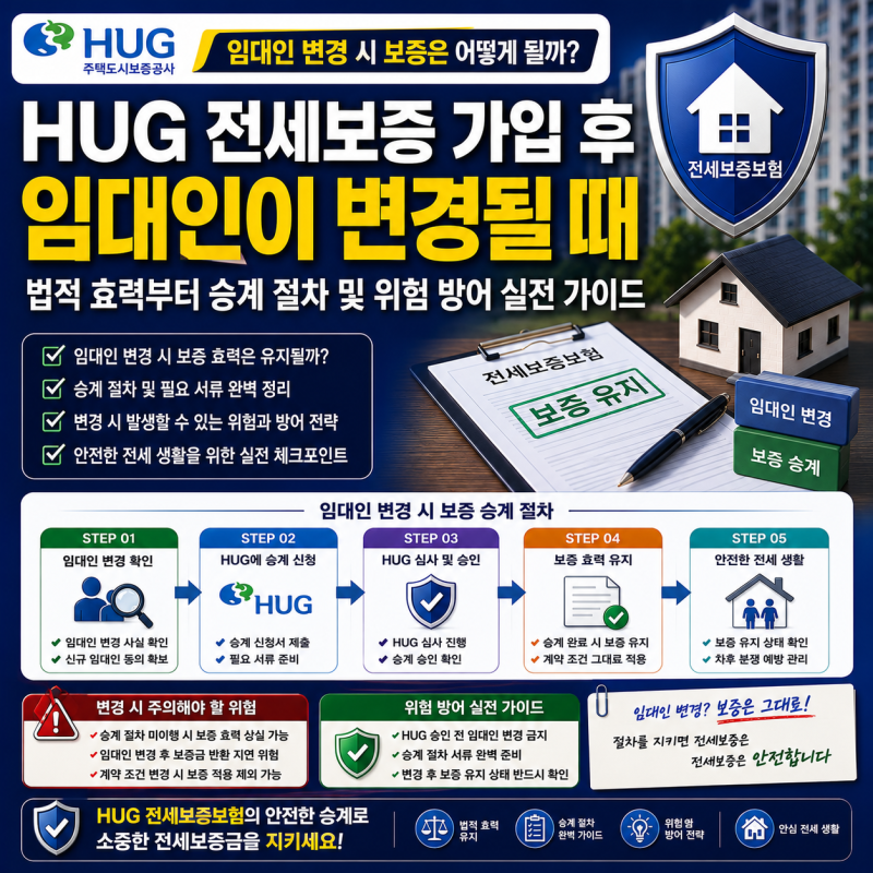 [부동산 실무 백서] 'HUG 전세보증 가입 후 임대인이 변경될 때' 법적 효력부터 승계 절차 및 ....