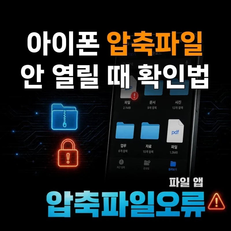 아이폰에서 압축파일이 안 열린다면 어디부터 확인해야 할까요?