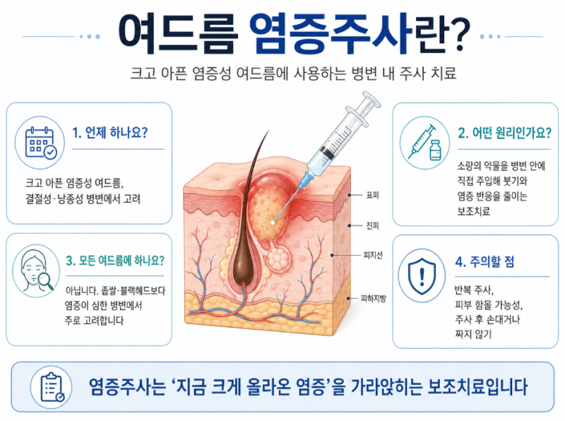대전 여드름 염증주사, 어떤 주사이고 언제 맞을까요?_피부과 샤인빔의원