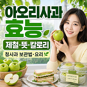 아오리사과 제철 효능 뜻 칼로리 청사과 보관법과 요리 샐러드