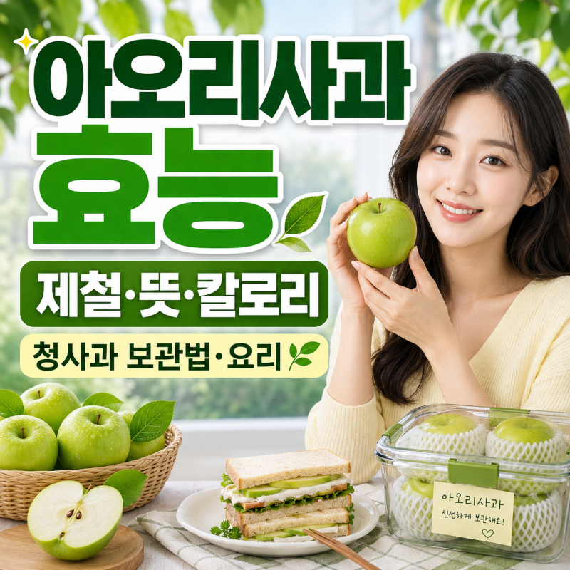 아오리사과 제철 효능 뜻 칼로리 청사과 보관법과 요리 샐러드