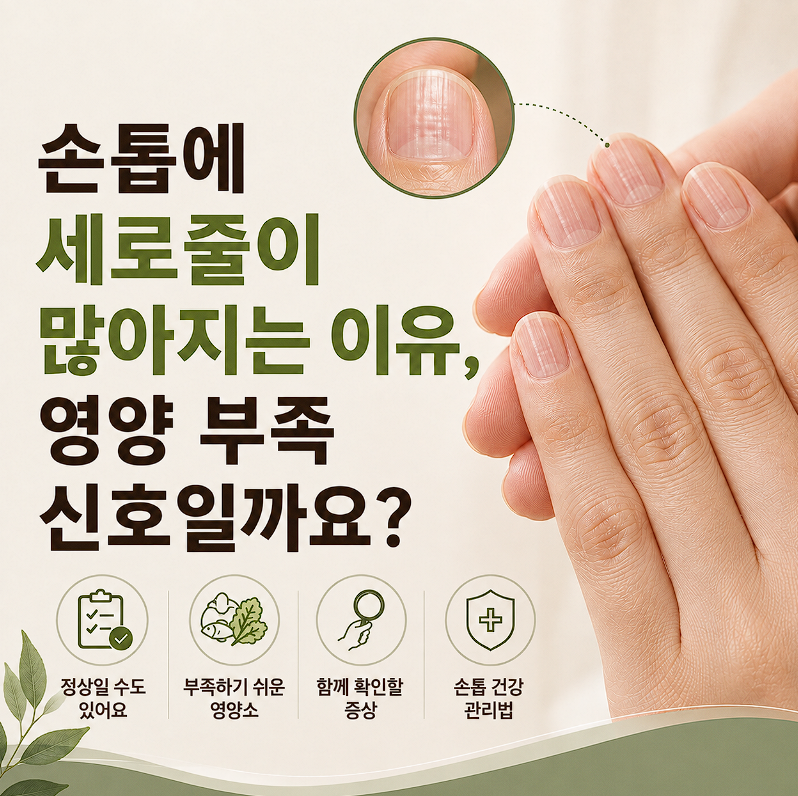 손톱에 세로줄이 많아지는 이유, 영양 부족 신호일까요?
