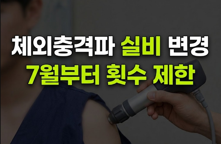 체외충격파 실비 횟수 제한 총정리: 부위당 6회 연간 12회 기준 및 청구 서류