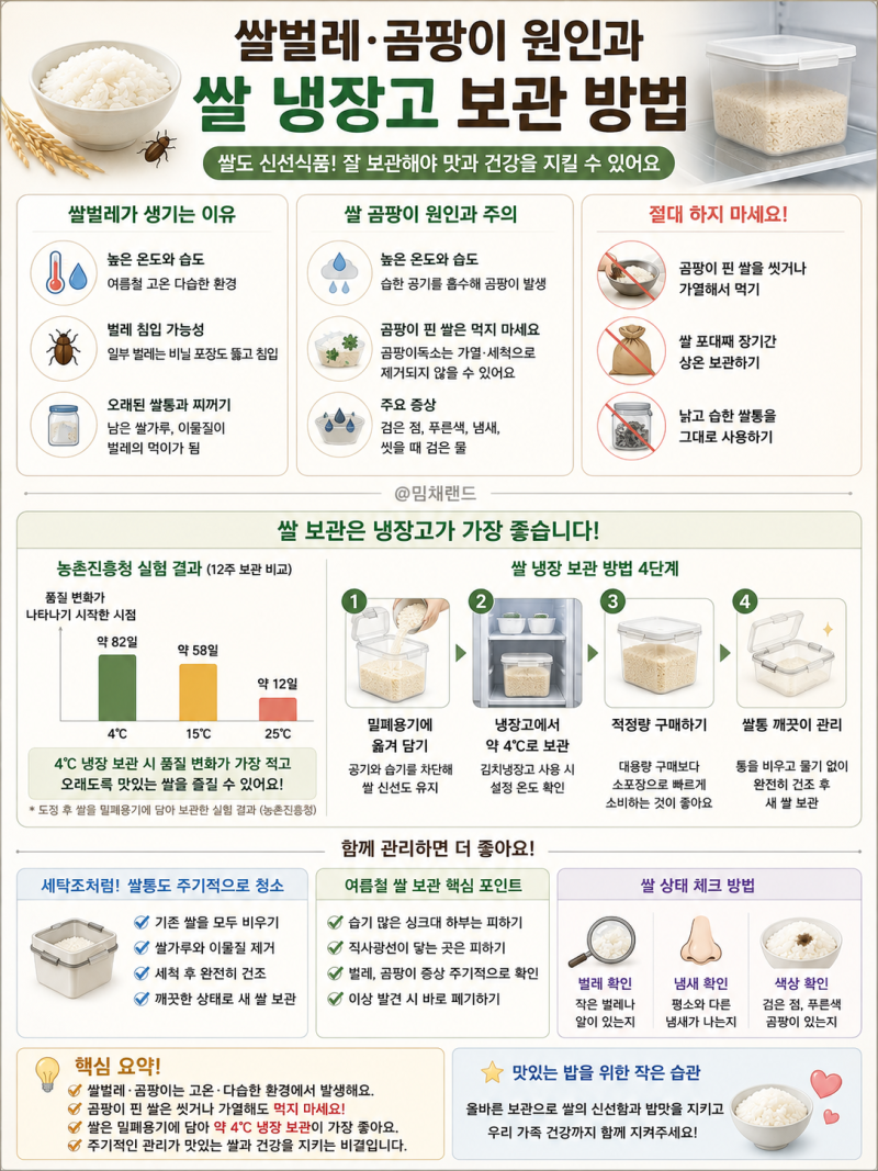 쌀벌레 대체 어디서 생길까? 곰팡이 원인 쌀 냉장고 보관 방법