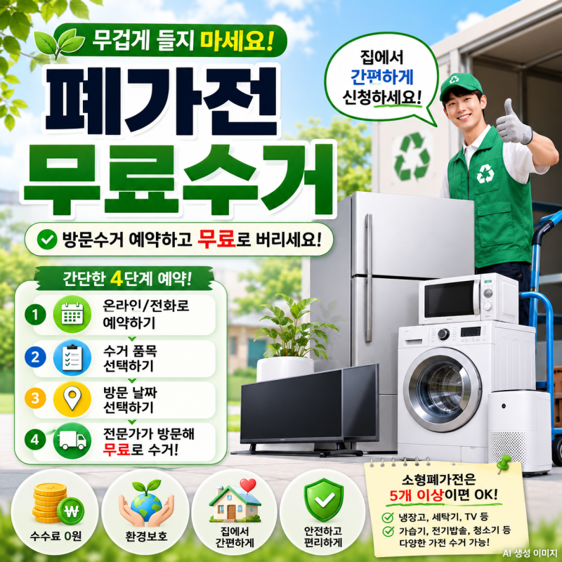폐가전 무료수거｜방문수거 예약방법과 소형폐가전 배출 기준