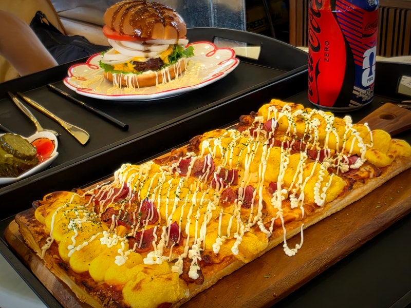 논산 수제버거&피자 맛집, 압구정 시골쥐 대형 자동차 카페 포니 아이와 가볼만한 곳 내돈내....