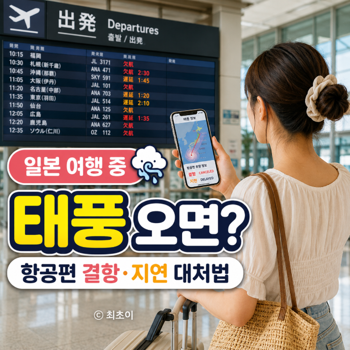 일본 태풍 항공편 결항되면? 비행기 지연 취소 숙소 대처법